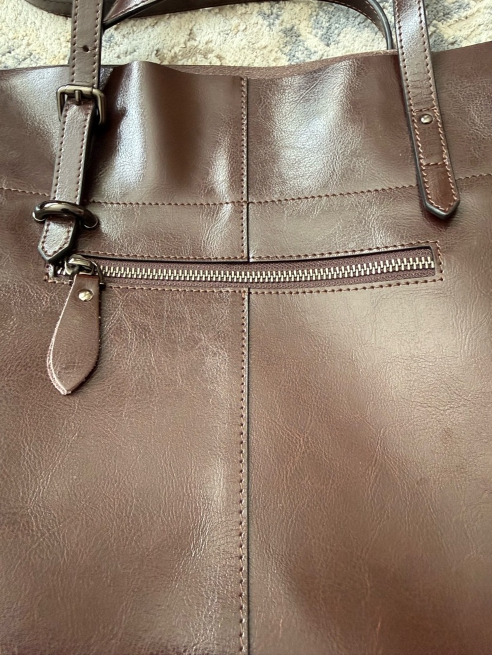 SZONE Leather Tote - Chocolate Brown - Picture 10 of 14